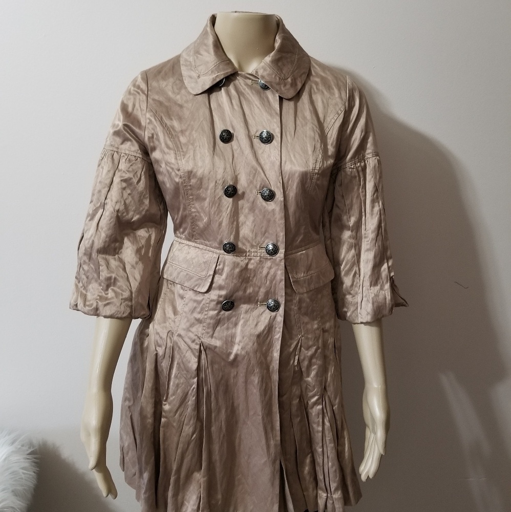 CINCO -  taupe crinkle jacket metallic lined sexy
